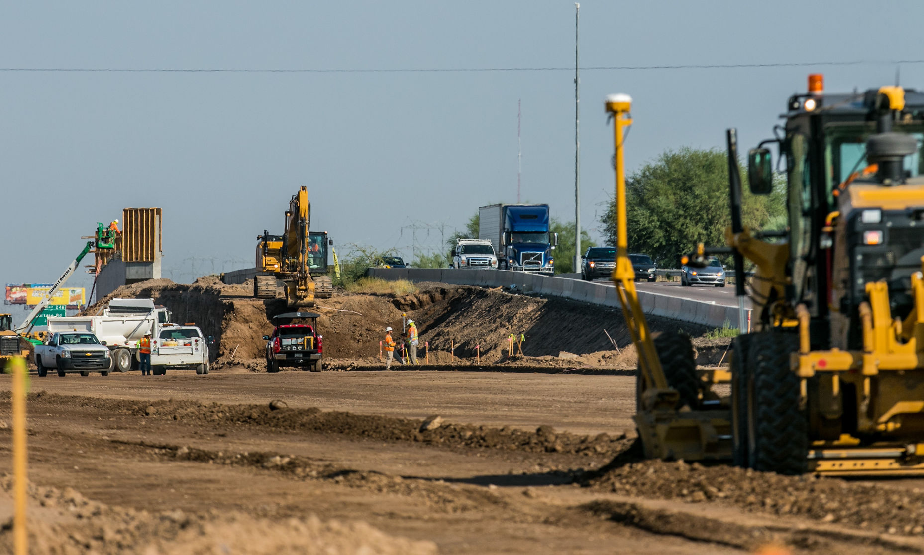 Ina Road bridge construction